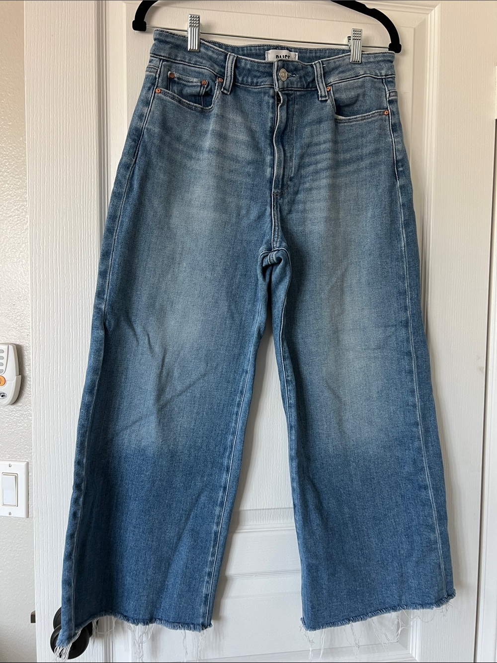 EUC PAIGE Light Blue High-Rise crop Wide-Leg Jeans SIZE 30